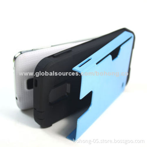 PC + TPU Separated 2-in-1 Cases for Samsung S5 with edge card hole, different colors available